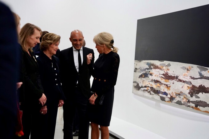 Guests viewed the exhibition and selected works during the opening event. Photo: Sara Svanemyr, The Royal Court